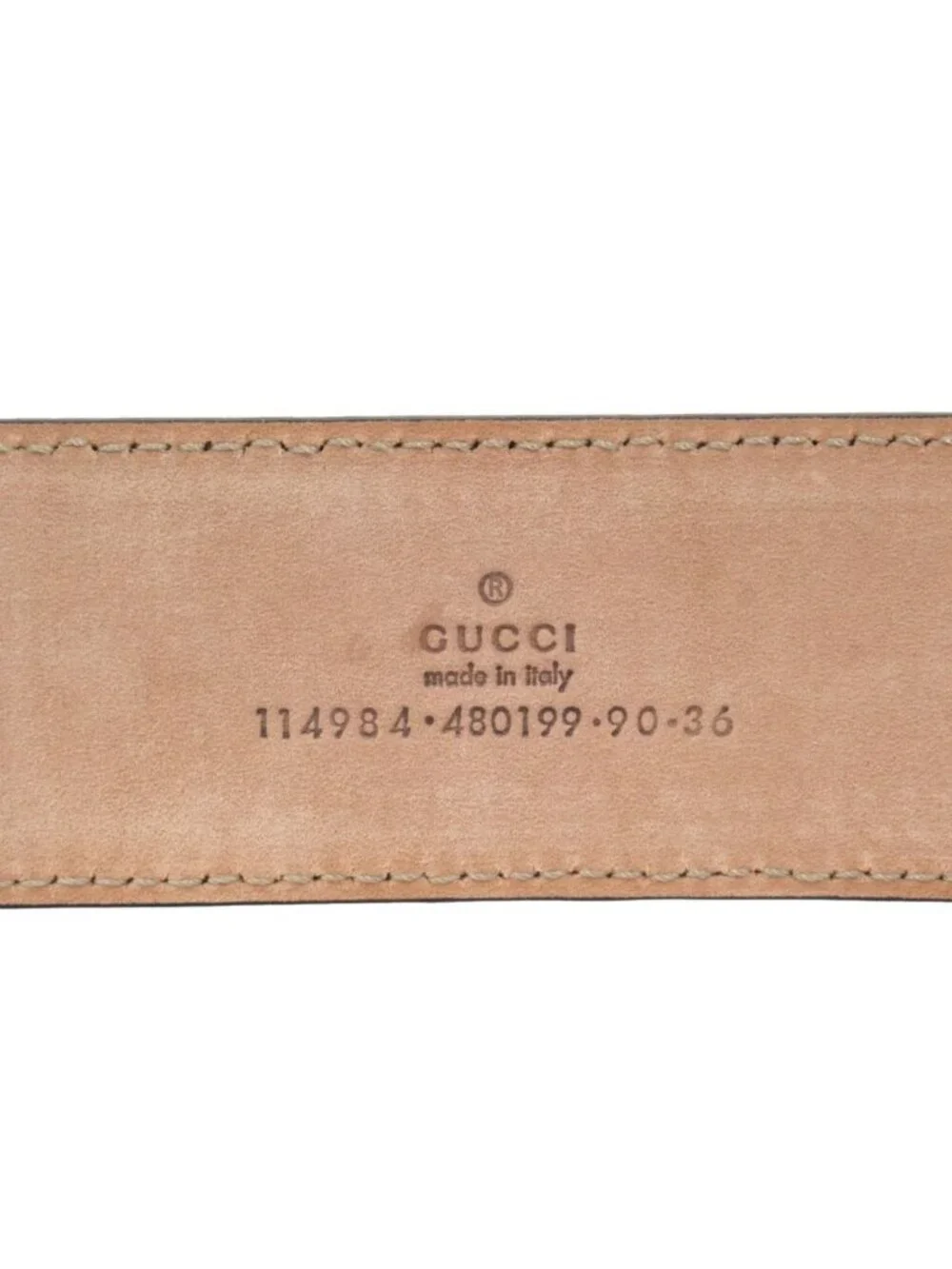 Gucci Belt Sherry Line Interlocking Logo Buckle 90 36 Brown Green Red - Picture 5 of 5